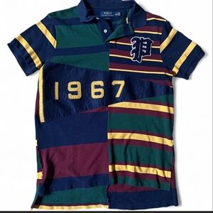 Polo by Ralph Lauren Blue and Green Striped Polo Shirt